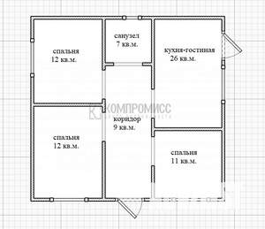 Дом 75м², 1-этажный, участок 4 сот.  