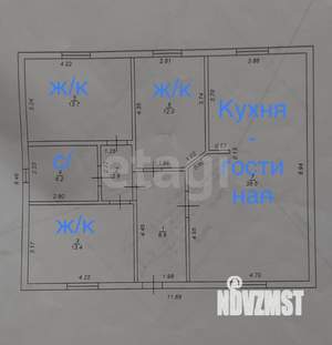 Дом 93м&sup2;, 1-этажный, участок 6 сот.  