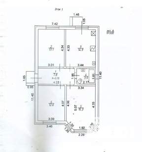 Дом 110м², 1-этажный, участок 3 сот.  