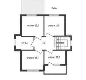 Дом 161м², 2-этажный, участок 6 сот.  