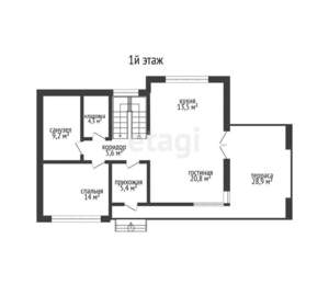 Дом 180м², 2-этажный, участок 6 сот.  