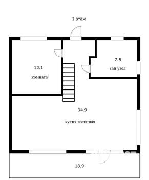 Дом 95м&sup2;, 2-этажный, участок 10 сот.  