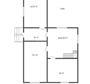Дом 77м&sup2;, 2-этажный, участок 4 сот.  