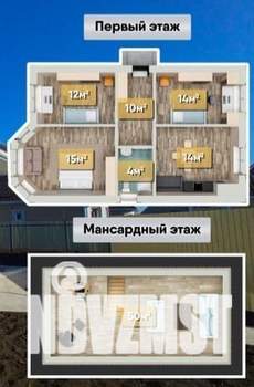 Дом 120м², 2-этажный, участок 3 сот.  