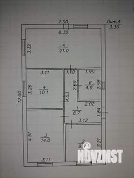 Дом 70м&sup2;, 1-этажный, участок 3 сот.  