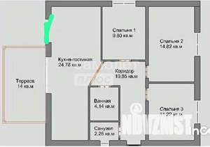 Дом 100м&sup2;, 1-этажный, участок 4 сот.  