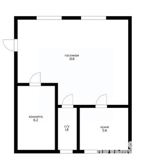 Дом 60м&sup2;, 1-этажный, участок 4 сот.  