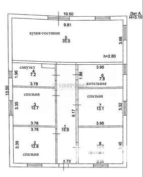 Дом 120м², 1-этажный, участок 6 сот.  