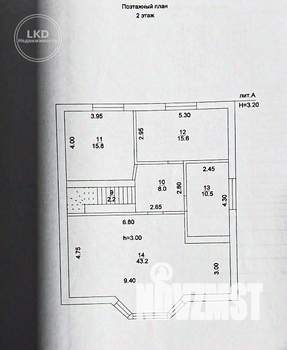 Дом 188м&sup2;, 2-этажный, участок 8 сот.  