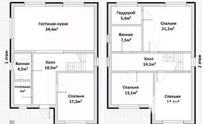 Дом 160м², 2-этажный, участок 5 сот.  