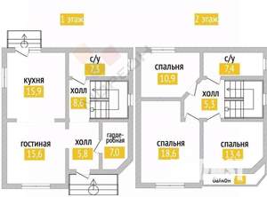 Дом 150м², 2-этажный, участок 5 сот.  