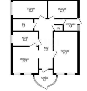 Дом 290м², 1-этажный, участок 6 сот.  
