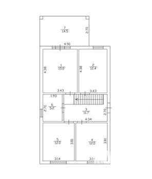 Дом 80м&sup2;, 1-этажный, участок 4 сот.  