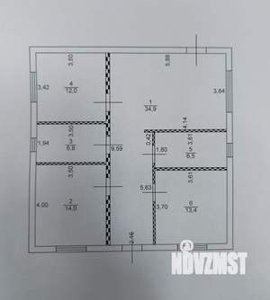 Коттедж 90м&sup2;, 1-этажный, участок 5 сот.  