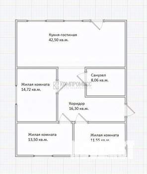 Дом 130м², 1-этажный, участок 10 сот.  