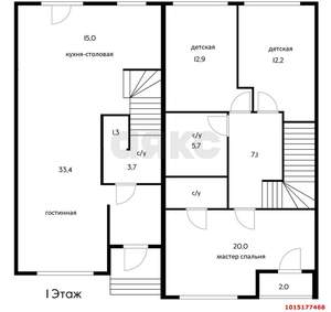 Дом 118м², 2-этажный, участок 3 сот.  