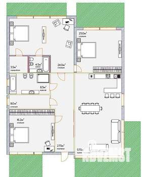 Дом 175м², 1-этажный, участок 10 сот.  