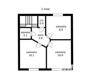 Дом 78м², 2-этажный, участок 2 сот.  