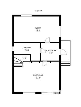 Дом 105м&sup2;, 2-этажный, участок 4 сот.  