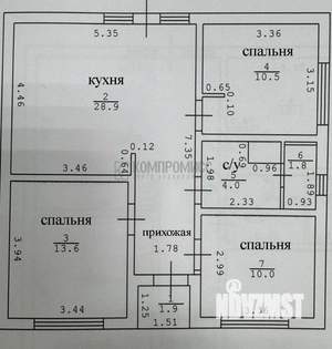 Дом 95м², 1-этажный, участок 4 сот.  