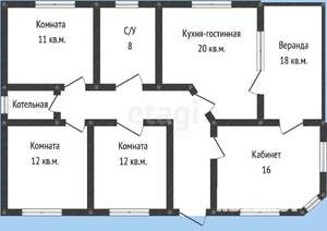 Дом 120м², 1-этажный, участок 6 сот.  