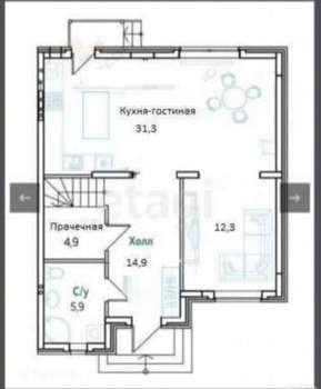 Таунхаус 128м&sup2;, 2-этажный, участок 3 сот.  