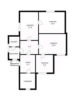 Дом 87м&sup2;, 1-этажный, участок 1 сот.  