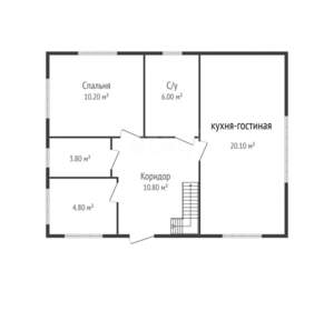 Дом 103м&sup2;, 2-этажный, участок 4 сот.  