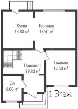 Таунхаус 128м&sup2;, 2-этажный, участок 3 сот.  