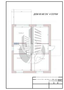 Дом 75м&sup2;, 1-этажный, участок 4 сот.  