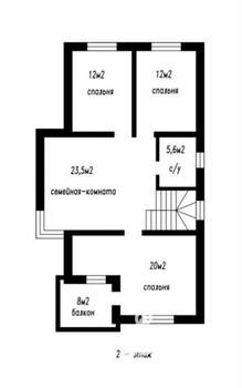 Дом 180м², 2-этажный, участок 6 сот.  