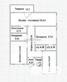 Дом 137м², 1-этажный, участок 4 сот.  