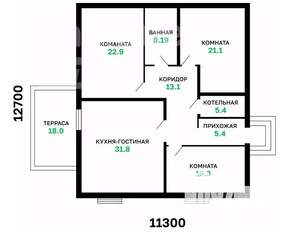 Дом 146м², 1-этажный, участок 6 сот.  