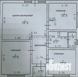 Дом 88м², 1-этажный, участок 4 сот.  