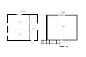 Дом 40м&sup2;, 2-этажный, участок 4 сот.  