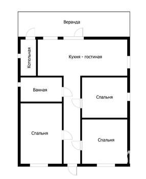 Дом 110м², 1-этажный, участок 8 сот.  