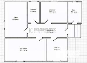 Дом 100м&sup2;, 1-этажный, участок 5 сот.  
