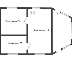 Дом 42м&sup2;, 1-этажный, участок 6 сот.  
