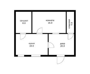 Дом 60м&sup2;, 1-этажный, участок 2 сот.  