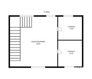 Таунхаус 61м&sup2;, 2-этажный, участок 1 сот.  