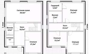 Дом 160м², 2-этажный, участок 5 сот.  