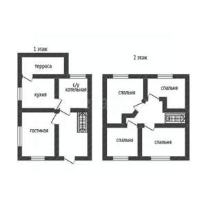 Дом 133м², 2-этажный, участок 3 сот.  