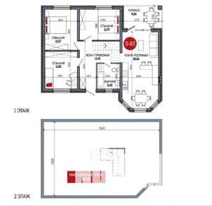 Дом 140м², 1-этажный, участок 6 сот.  
