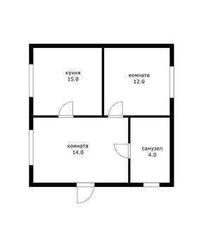 Дом 45м&sup2;, 1-этажный, участок 6 сот.  