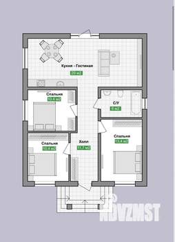 Дом 90м&sup2;, 1-этажный, участок 4 сот.  