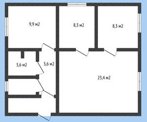 Дом 65м&sup2;, 2-этажный, участок 4 сот.  