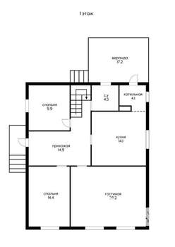 Дом 180м&sup2;, 2-этажный, участок 8 сот.  