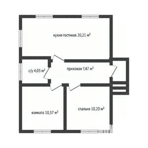 Дом 55м&sup2;, 1-этажный, участок 4 сот.  