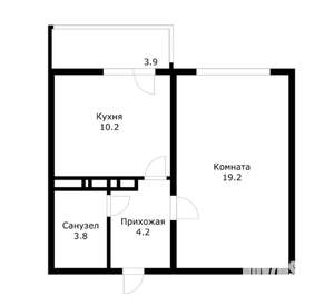 1-к квартира, на длительный срок, 38м2, 10/16 этаж
