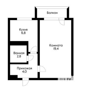 1-к квартира, на длительный срок, 33м2, 11/12 этаж